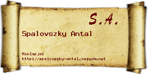 Spalovszky Antal névjegykártya